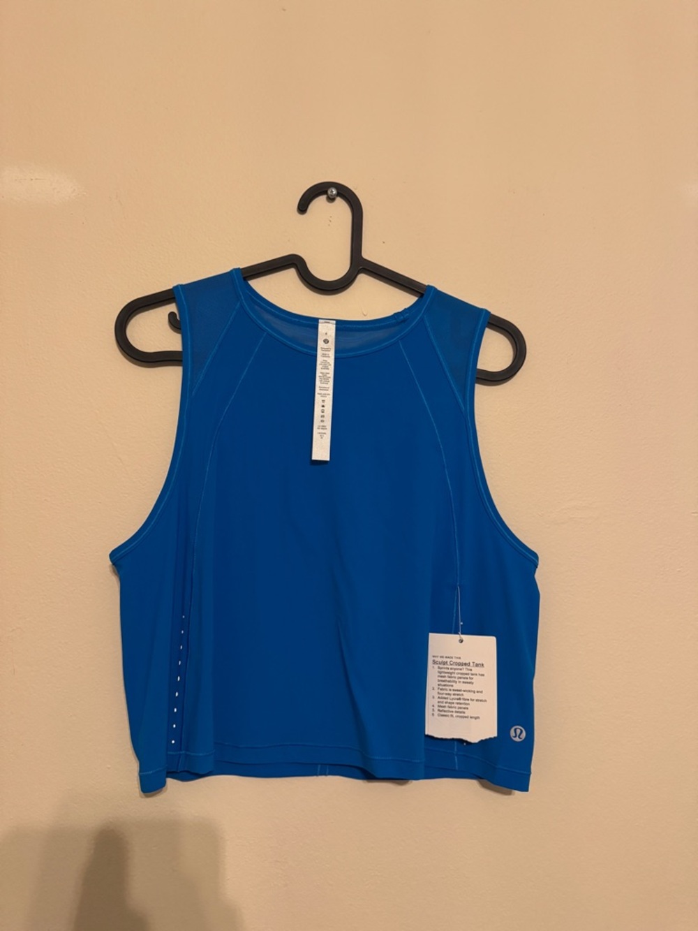 Lululemon Sculpt Cropped Blue Tank